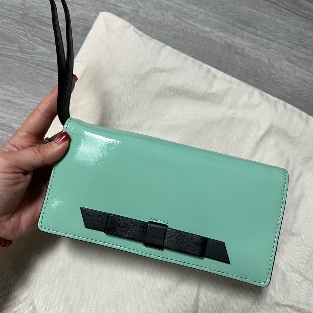 Kate spade Chelsea park Mint Green Clutch wallet (WLRU1722)